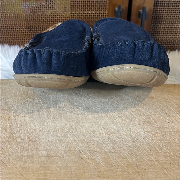 LL Bean Wicked Good Venetian Suede Loafer Slippers with Shearling Lining - Picture 7 of 9